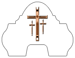 DARAY-L-517-BZ-WT Bronze 3 Crosses White
